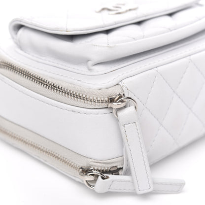 Chanel Lambskin Quilted Small Pocket Box Camera Case White 10 of 13