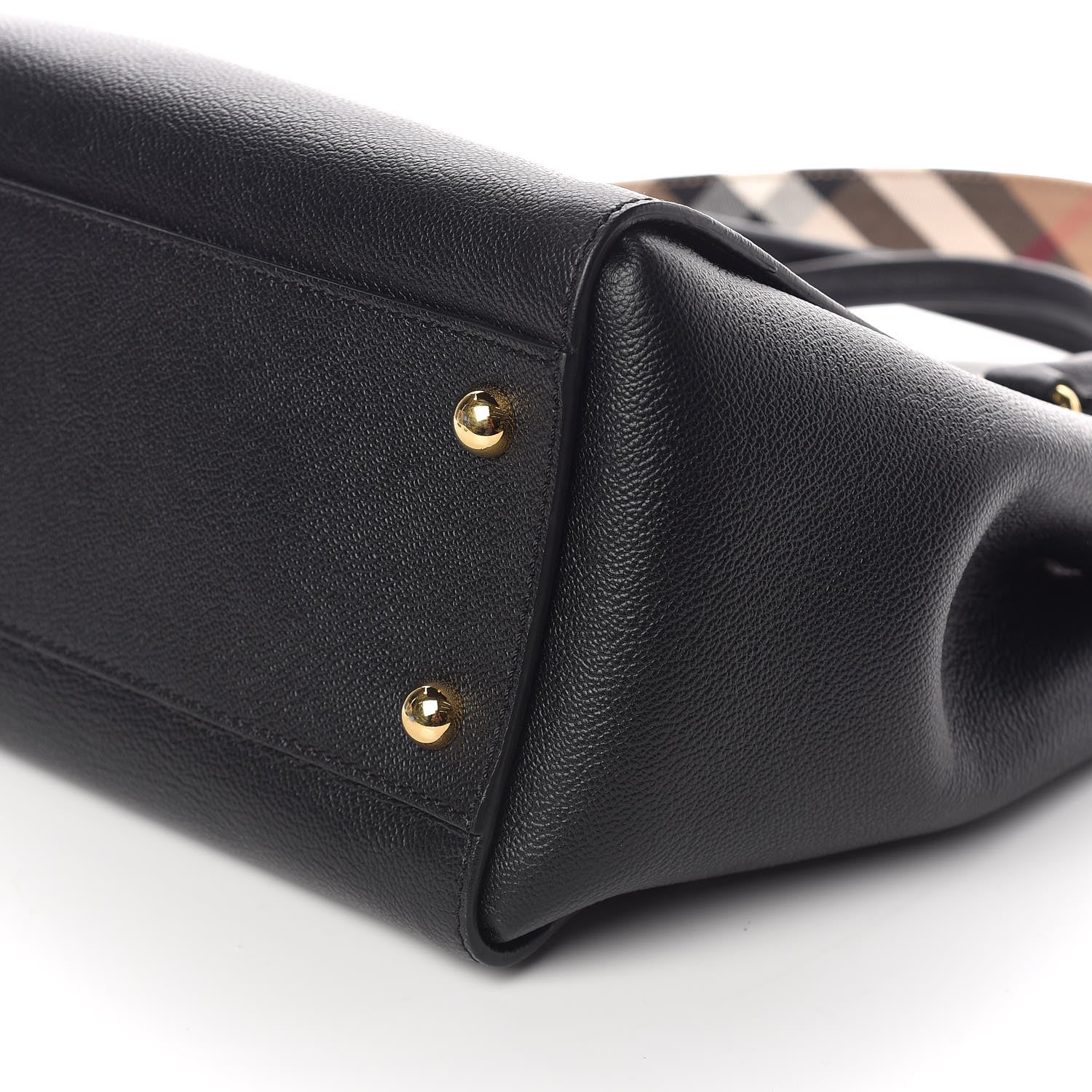 Burberry Soft Grain Calfskin Medium Buckle Tote Black 6 of 10