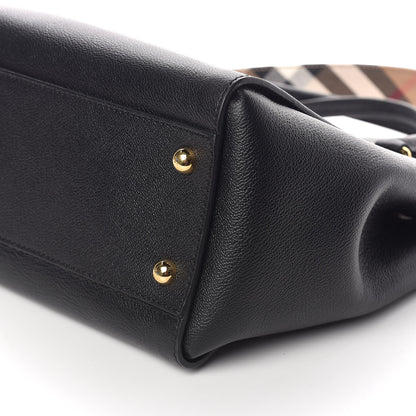Burberry Soft Grain Calfskin Medium Buckle Tote Black 6 of 10