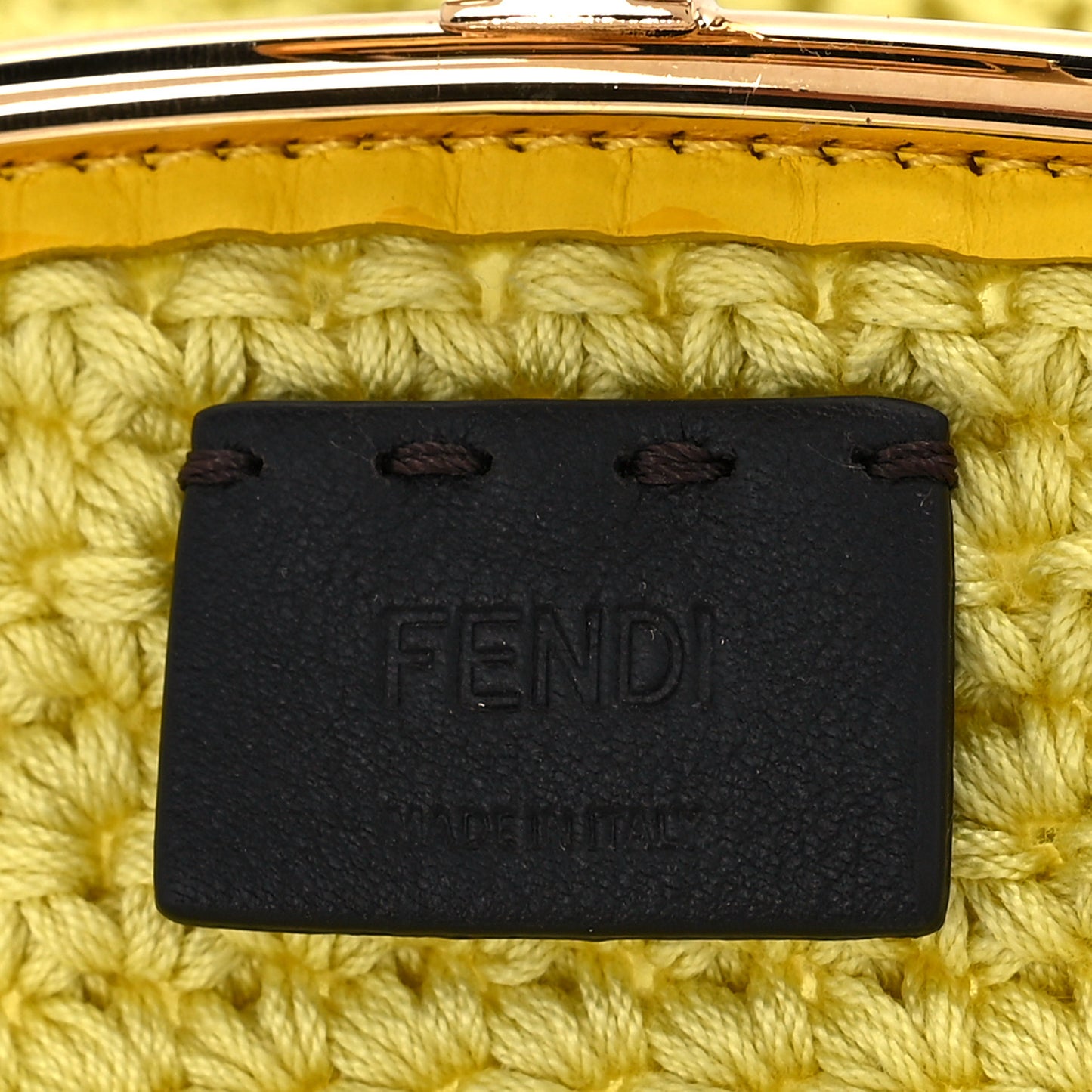 Fabric Crochet Baguette Phone Bag Giallo