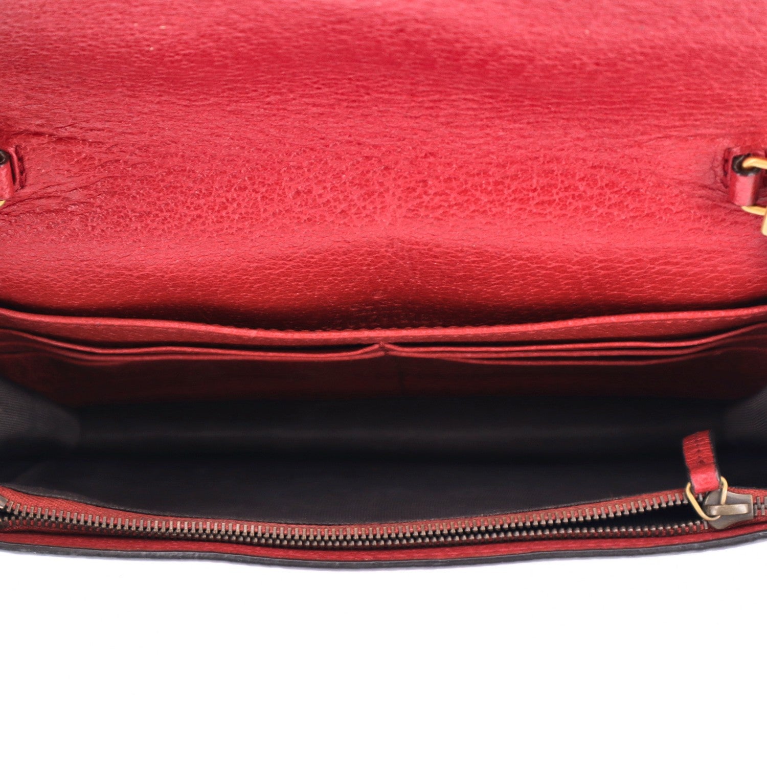 Gucci GG Supreme Monogram Web Queen Margaret Chain Wallet Red 5 of 9