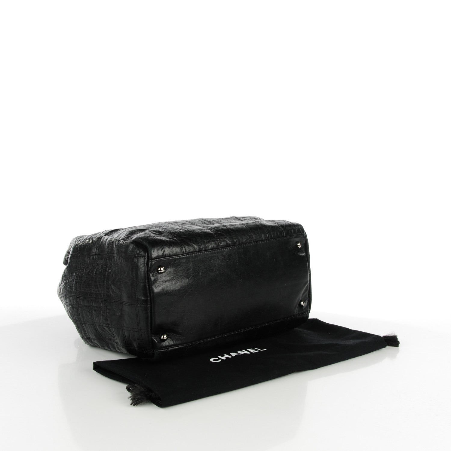 Chanel Lambskin Square Stitched Lax Accordion Shoulder Bag Black 4 of 7