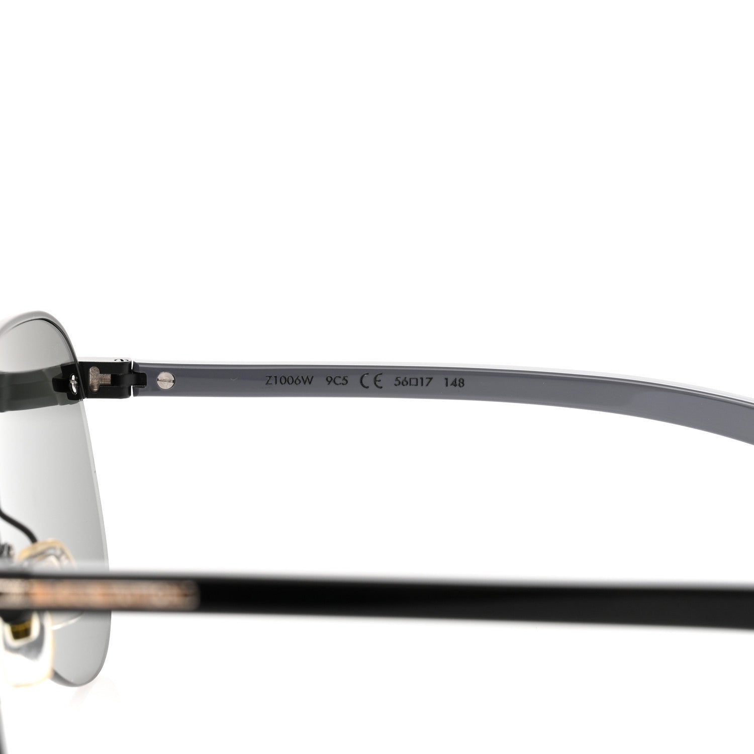 Louis Vuitton Metal Aviator Sunglasses Z1006W Black Grey 6 of 9