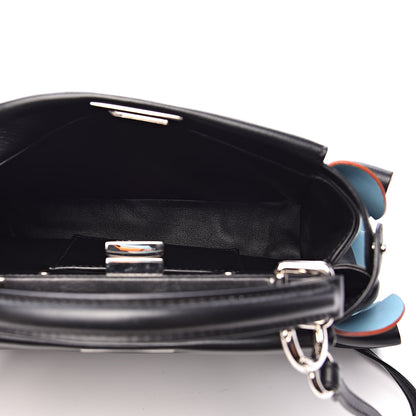 Fendi Nappa Waves Bi-Color Mini Peekaboo Iconic Satchel Black Turchese 6 of 11
