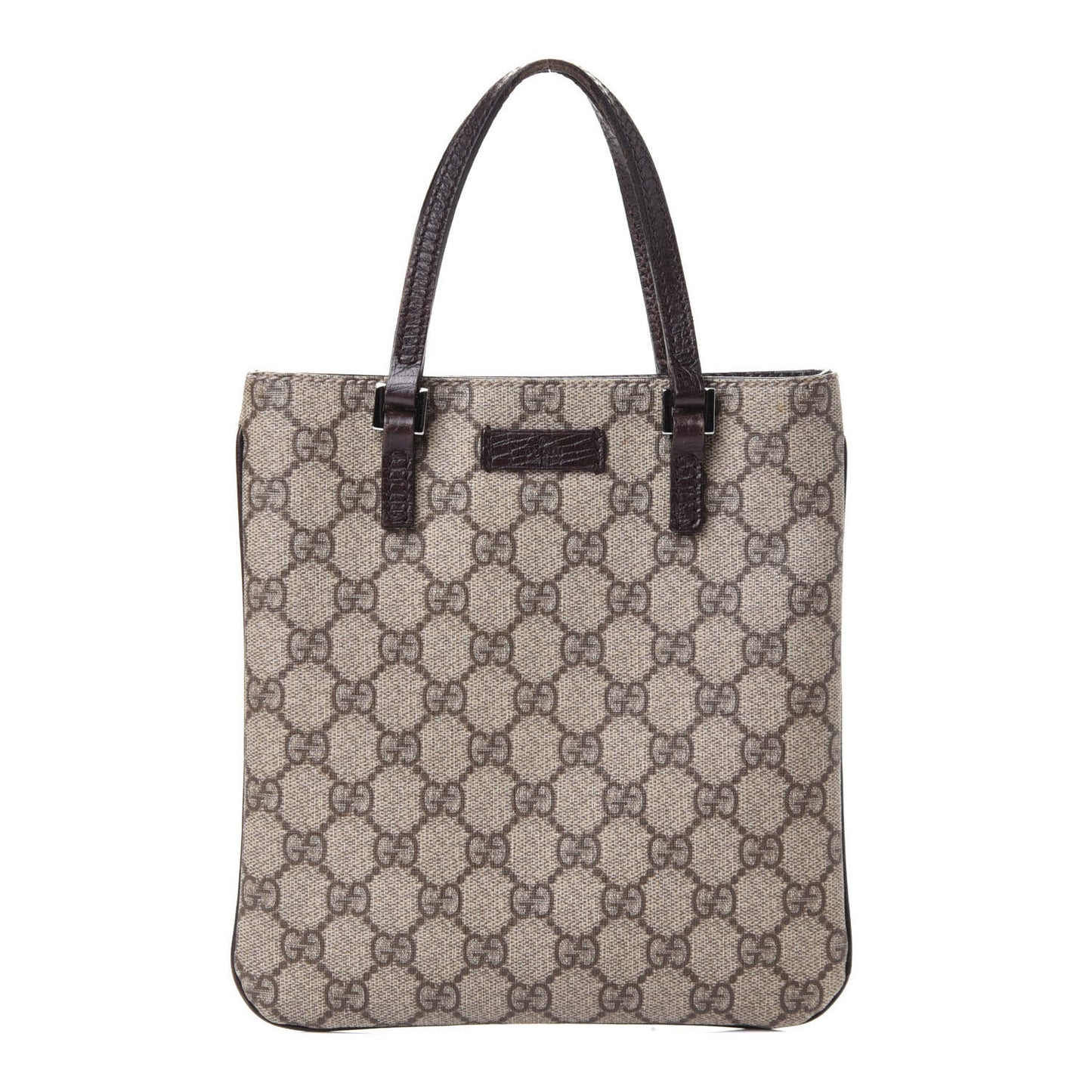 GG Supreme Monogram Mini Vertical Tote Dark Brown