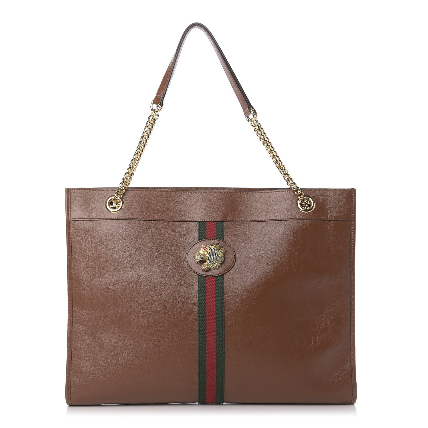 Gucci Calfskin Large Rajah Chain Tote Cuir 2 of 13