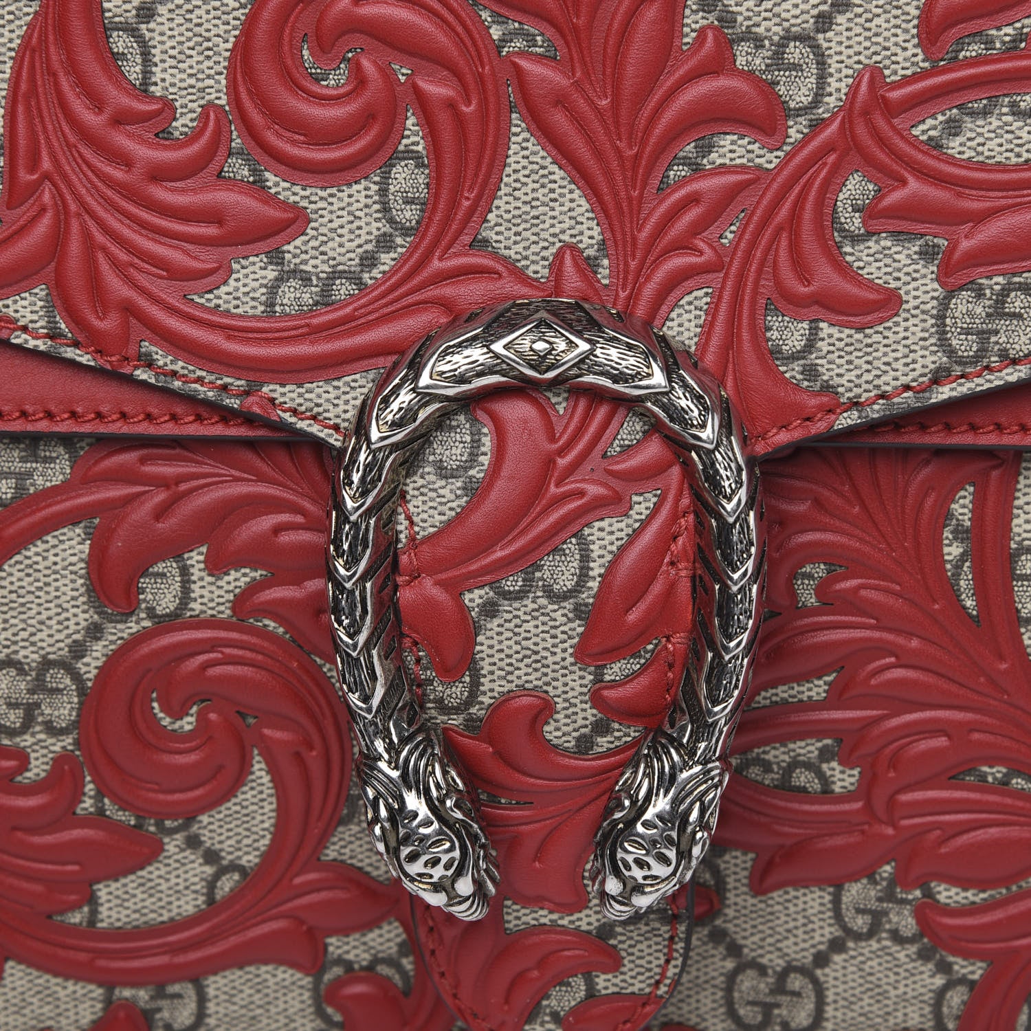 Gucci GG Supreme Monogram Arabesque Medium Dionysus Shoulder Bag Hibiscus Red 11 of 11