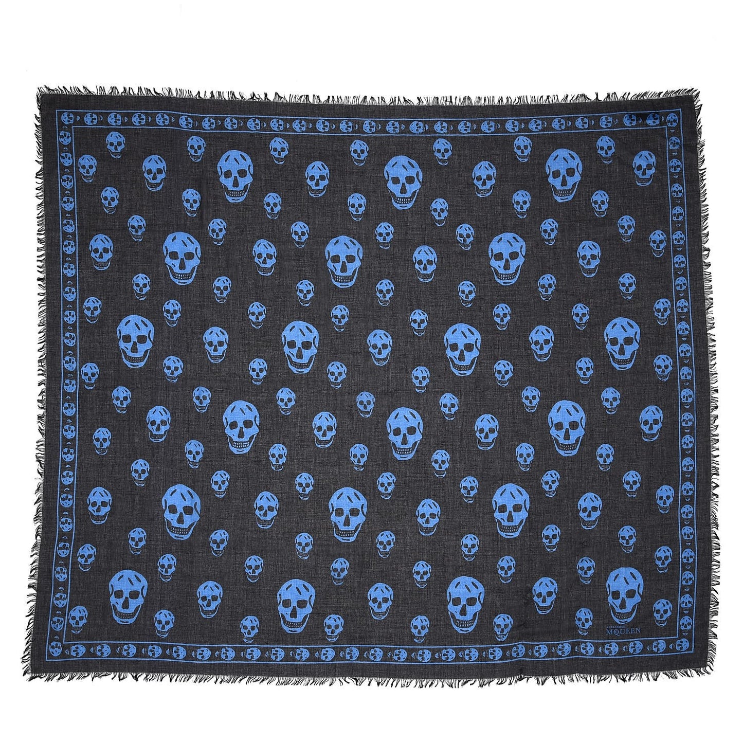 Modal Cashmere Skull Scarf Navy Royal Blue