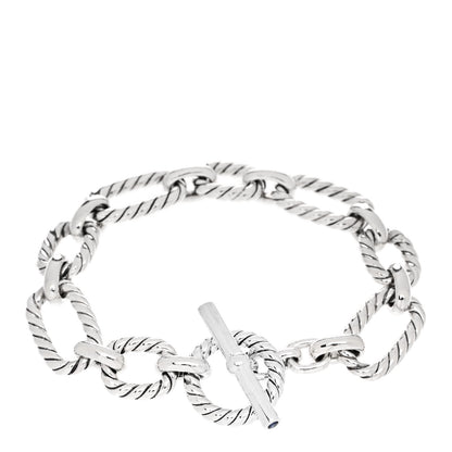 David Yurman Sterling Silver Blue Sapphire 12.5mm Cushion Link Bracelet 2 of 3