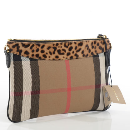 Burberry House Check Calf Hair Leopard Print Peyton Crossbody Clutch Bag 7 of 13