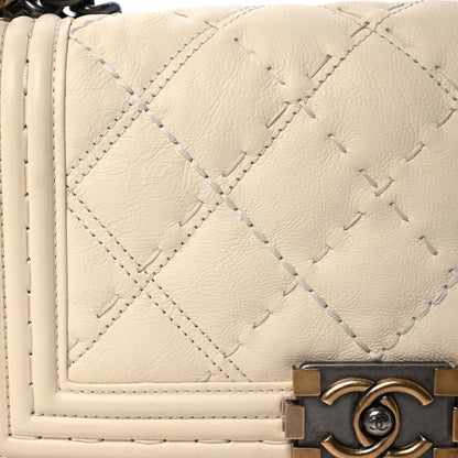 Chanel Calfskin Double Stitch Medium Boy Flap White 8 of 13
