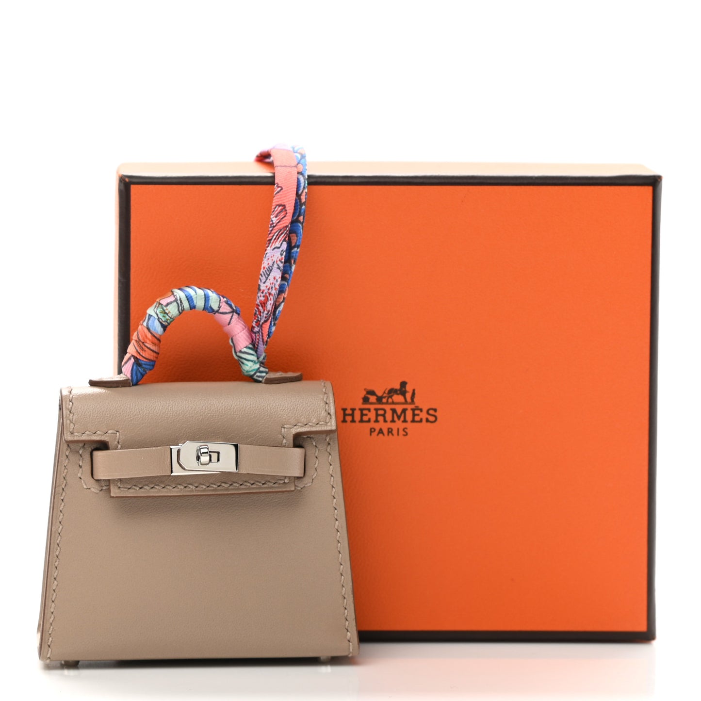 Tadelakt Mini Kelly Twilly Bag Charm Argile