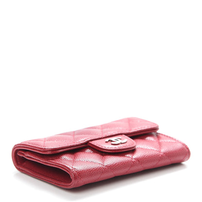 Chanel Caviar Quilted Flap Card Holder Dark Pink 4 of 9