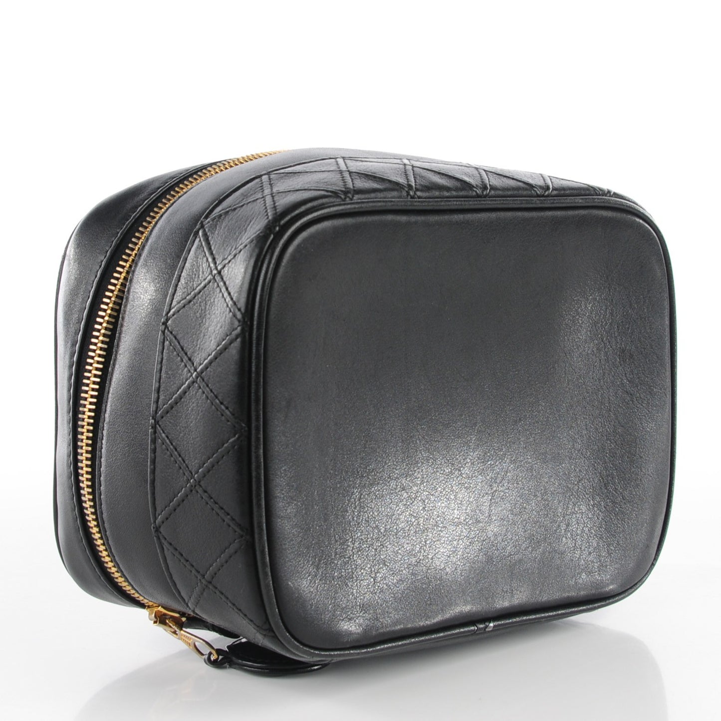 Lambskin Vanity Cosmetic Case Black