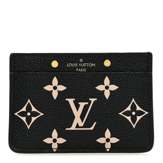 Empreinte Card Holder Black Beige