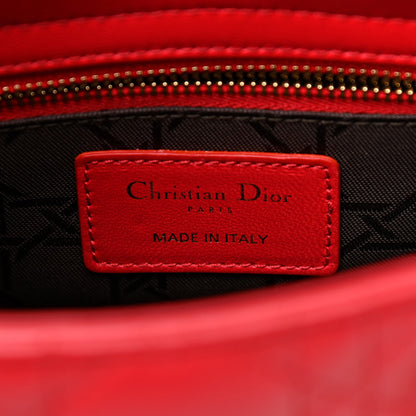 Christian Dior Lambskin Cannage Small My Lady Dior Red 6 of 11