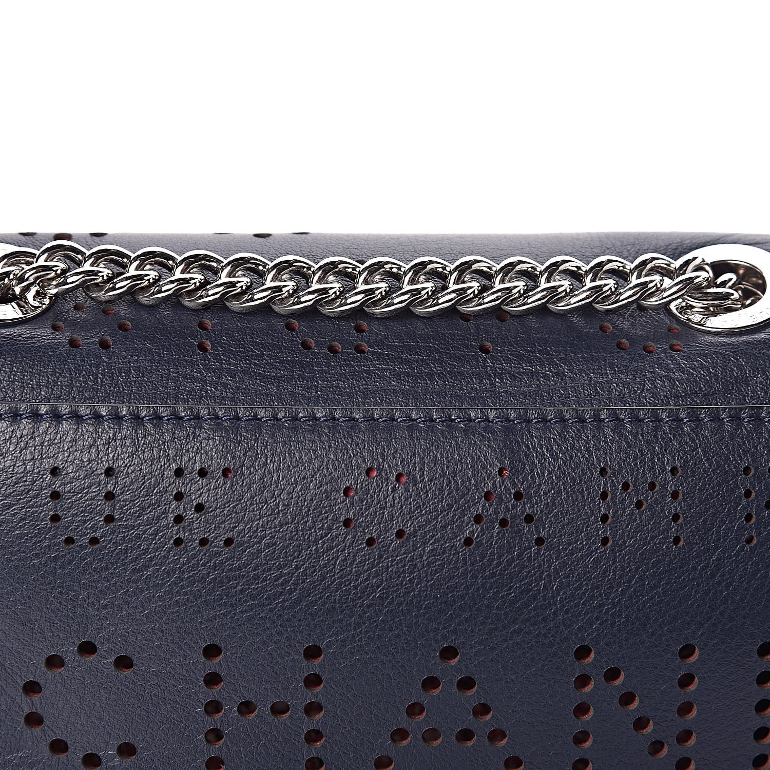 Chanel Calfskin Tweed Eyelet Flap Bag Navy 12 of 14
