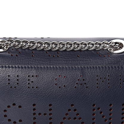 Chanel Calfskin Tweed Eyelet Flap Bag Navy 12 of 14