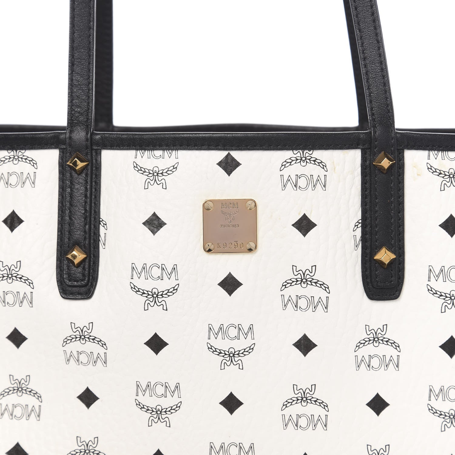 MCM Visetos Medium Project Reversible Shopper Tote White 13 of 14