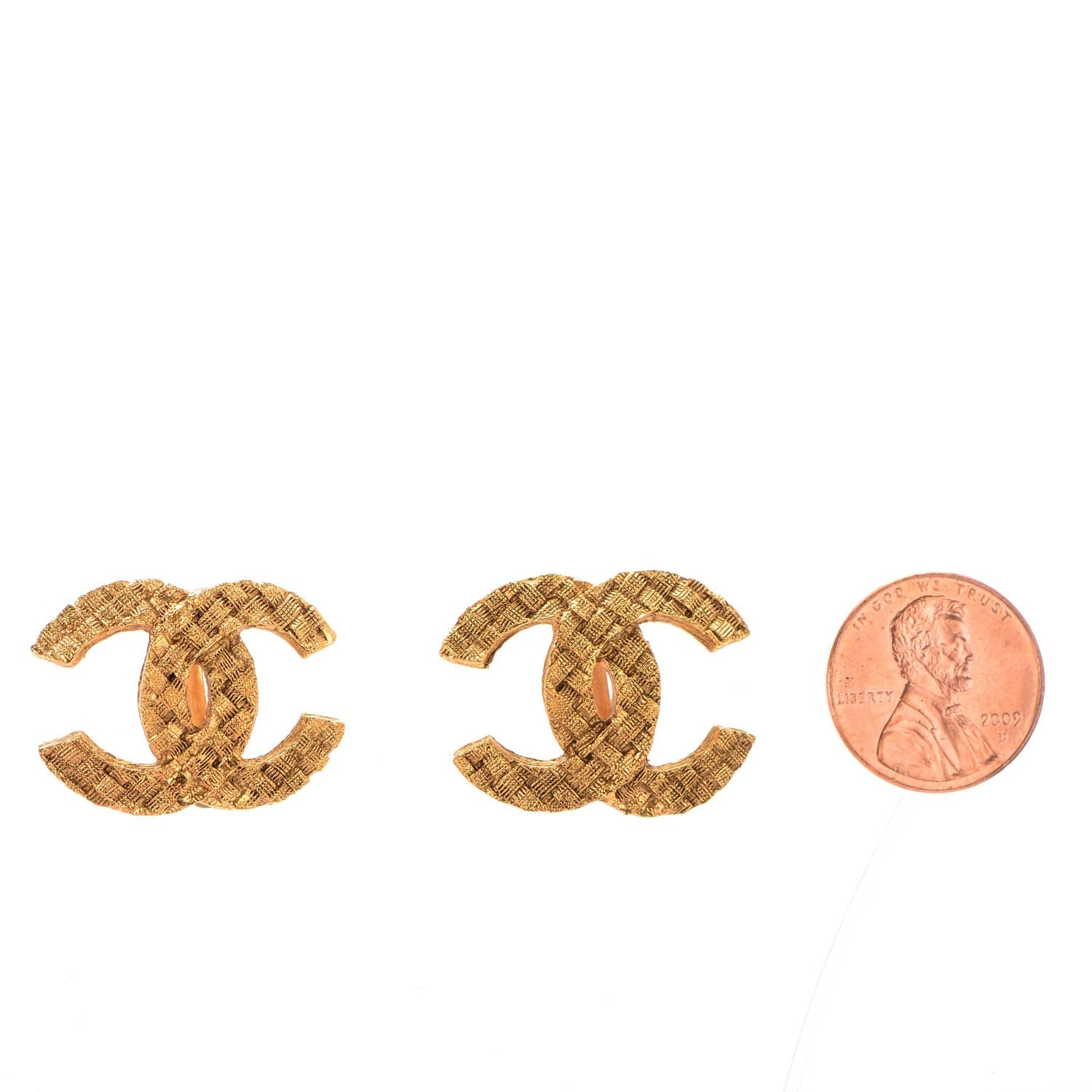 Chanel CC Quilted Clip On Earrings Gold 2 of 6