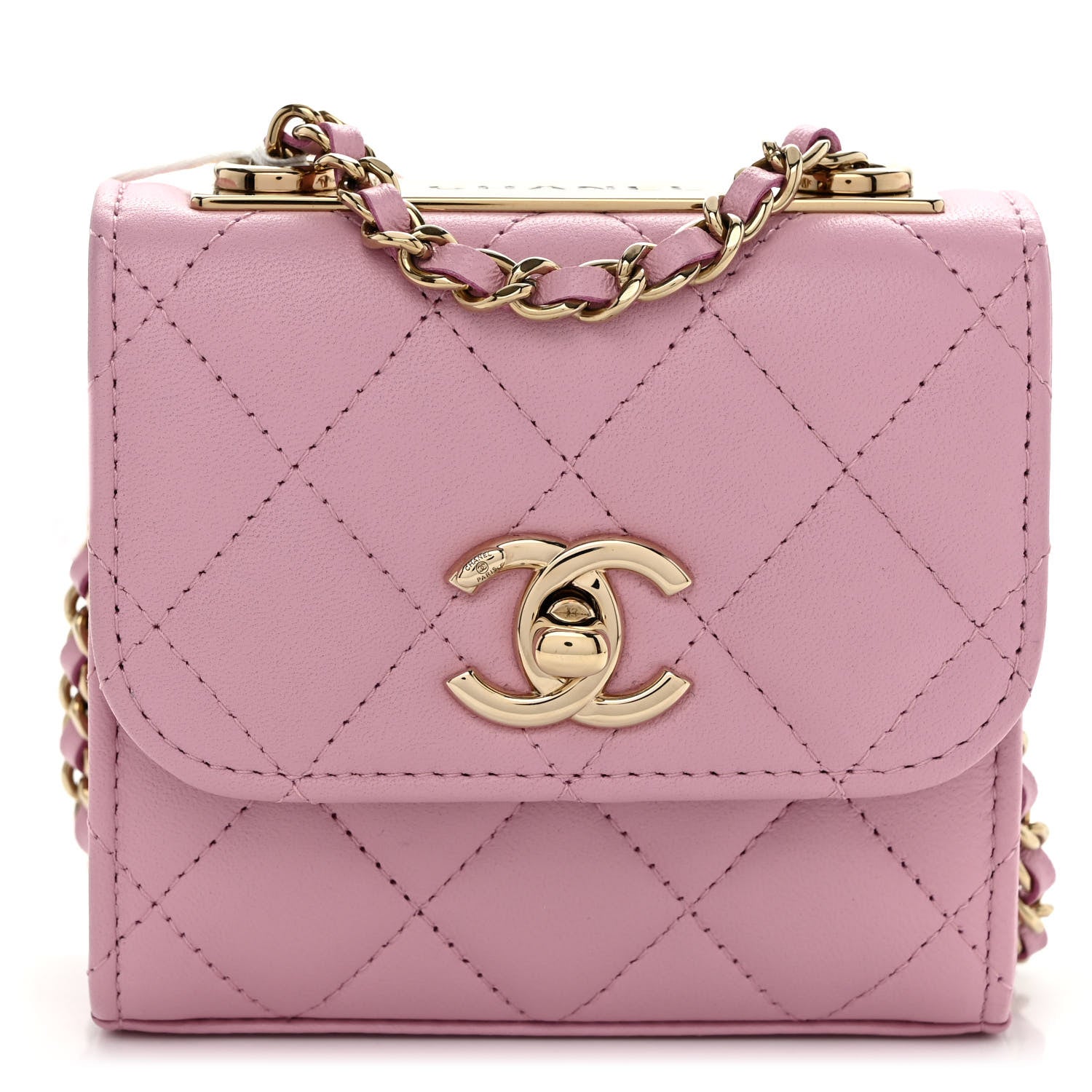 Chanel Lambskin Quilted Mini Trendy CC Clutch With Chain Light Pink 1 of 9
