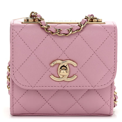 Chanel Lambskin Quilted Mini Trendy CC Clutch With Chain Light Pink 1 of 9