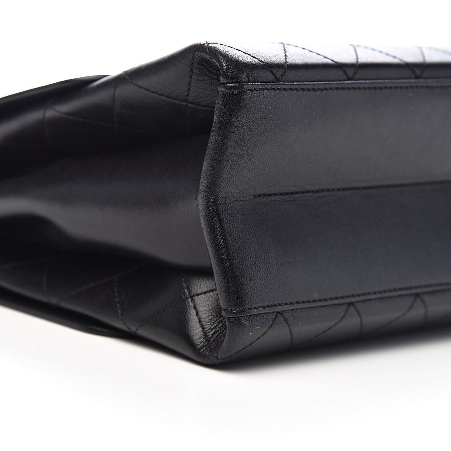 Goatskin Stitched Flap Black