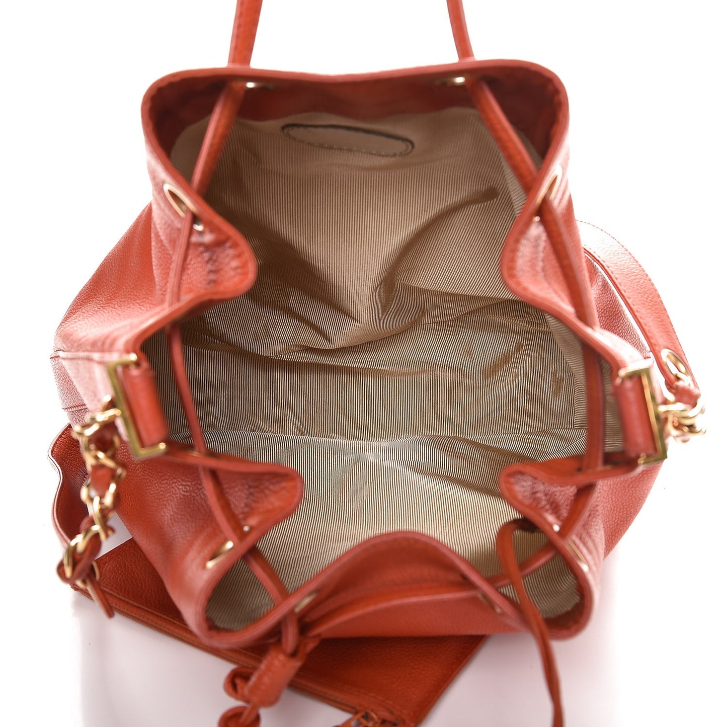 Caviar CC Drawstring Shoulder Bag Orange