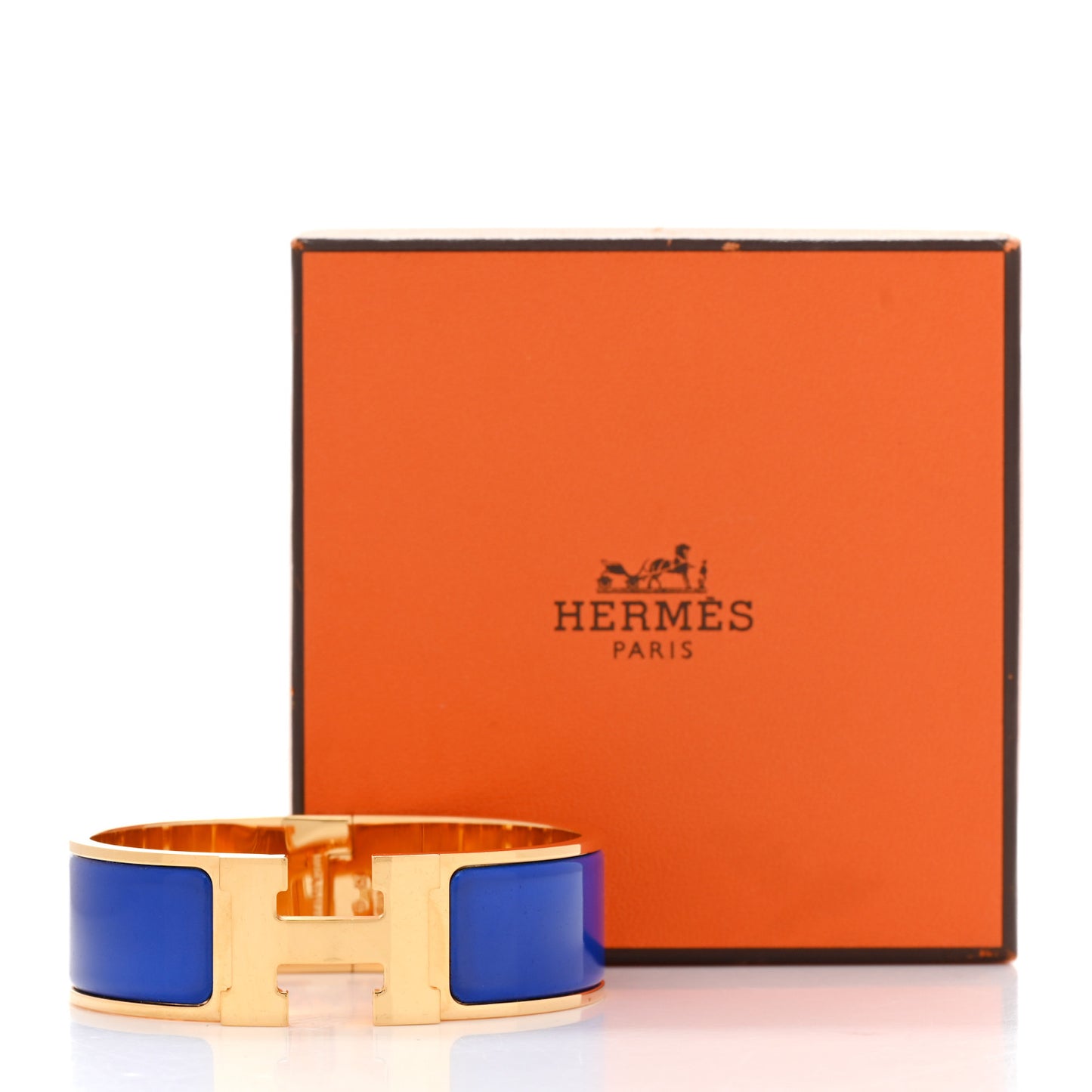 Enamel Wide Clic Clac H Bracelet GM Bleu Royal