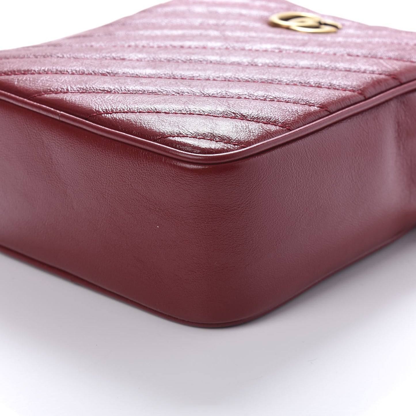 Azalea Calfskin Matelasse Diagonal Tall GG Marmont Crossbody Bag Romantic Cerise