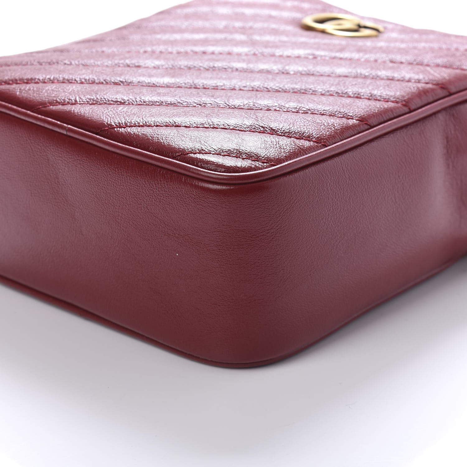 Gucci Azalea Calfskin Matelasse Diagonal Tall GG Marmont Crossbody Bag Romantic Cerise 8 of 11