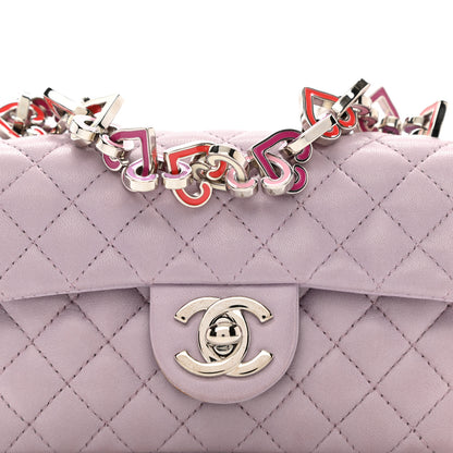 Chanel Lambskin Quilted Mini Valentine Flap Lilac 7 of 9
