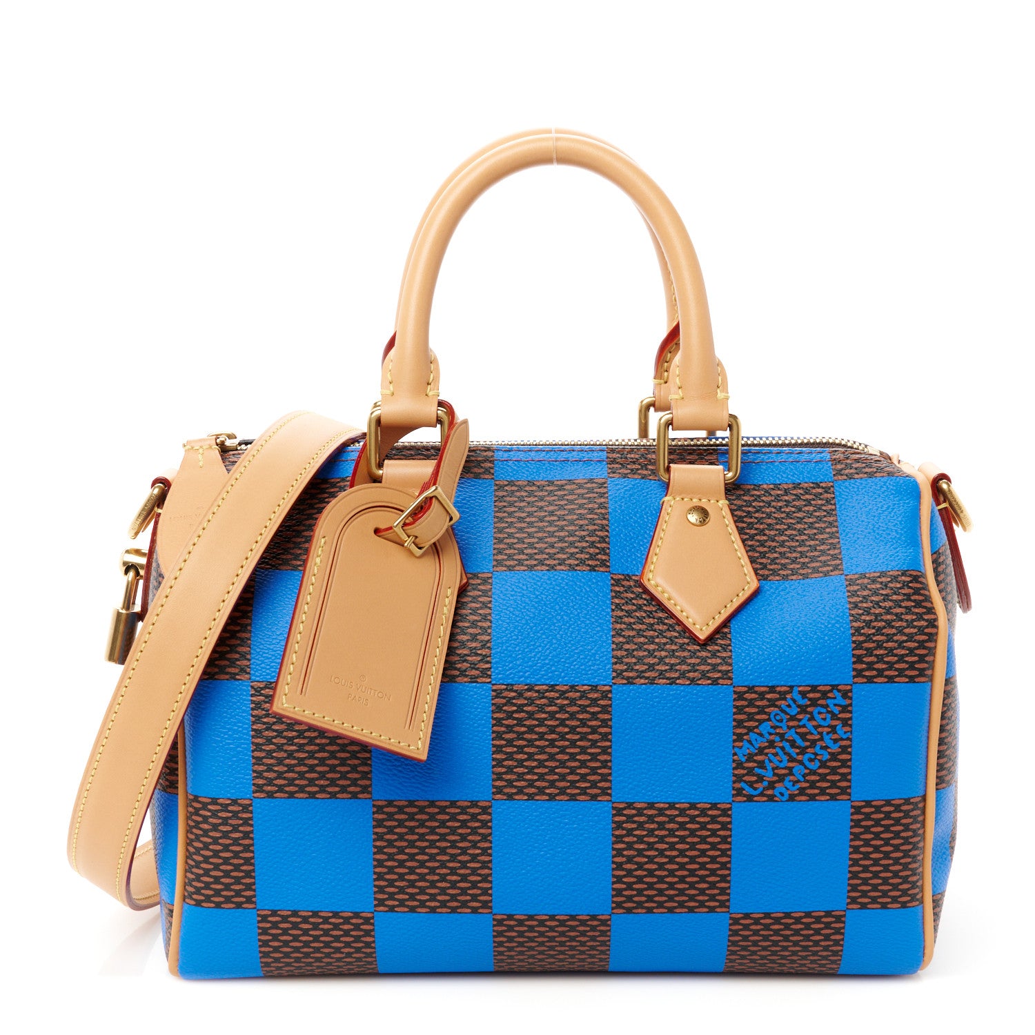 Louis Vuitton Damier Pop Speedy Bandouliere 25 Blue 1 of 11