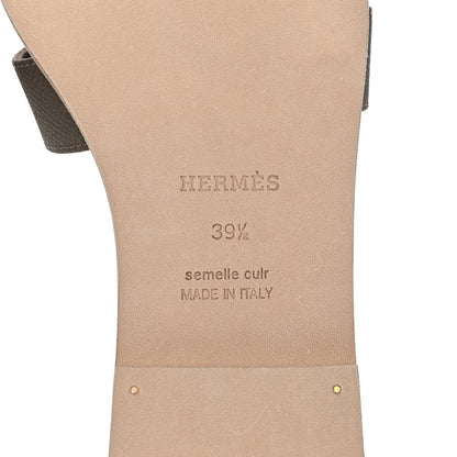 Hermes Epsom Oran Sandals 39.5 Etoupe 6 of 9
