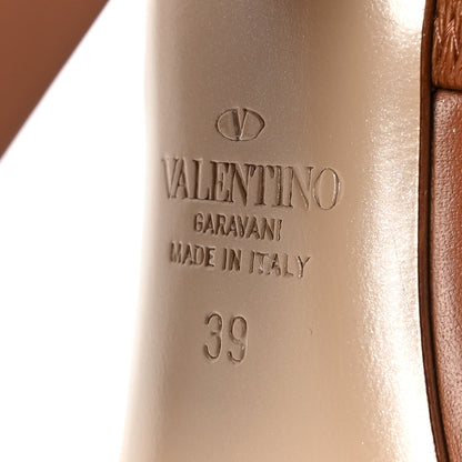 Valentino Garavani Calfskin Rockstud T-Strap 10/110mm Platform Sandals 39 Saddle Brown 7 of 10
