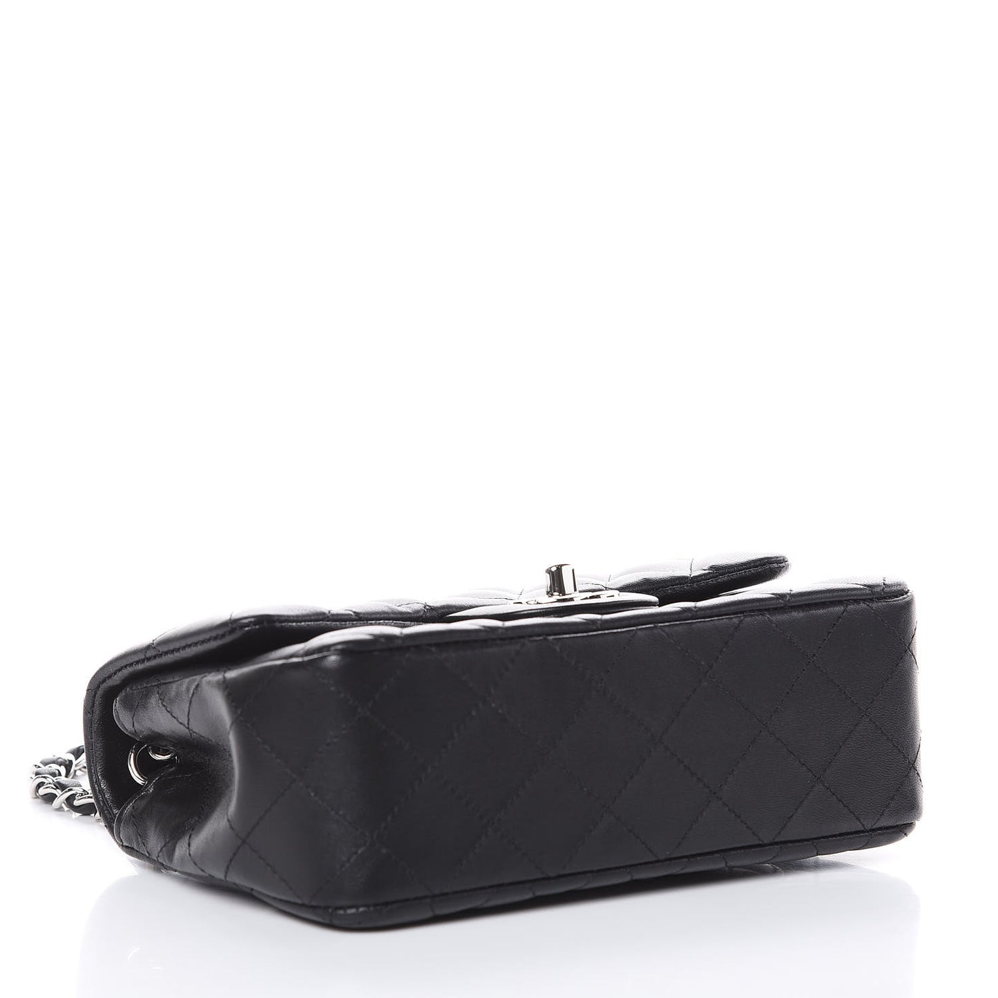Lambskin Quilted Mini Rectangular Flap Black