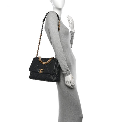 Chanel Lambskin Quilted Large Chanel 19 Flap Black 2 of 10