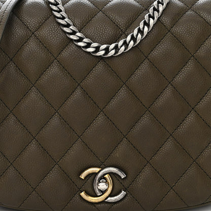 Chanel Caviar Quilted Casual Pocket Messenger Flap Khaki 8 of 12