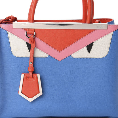 Fendi Vitello Elite Monster Petite 2Jours Tote Blue Royal Papavero Multicolor 9 of 9