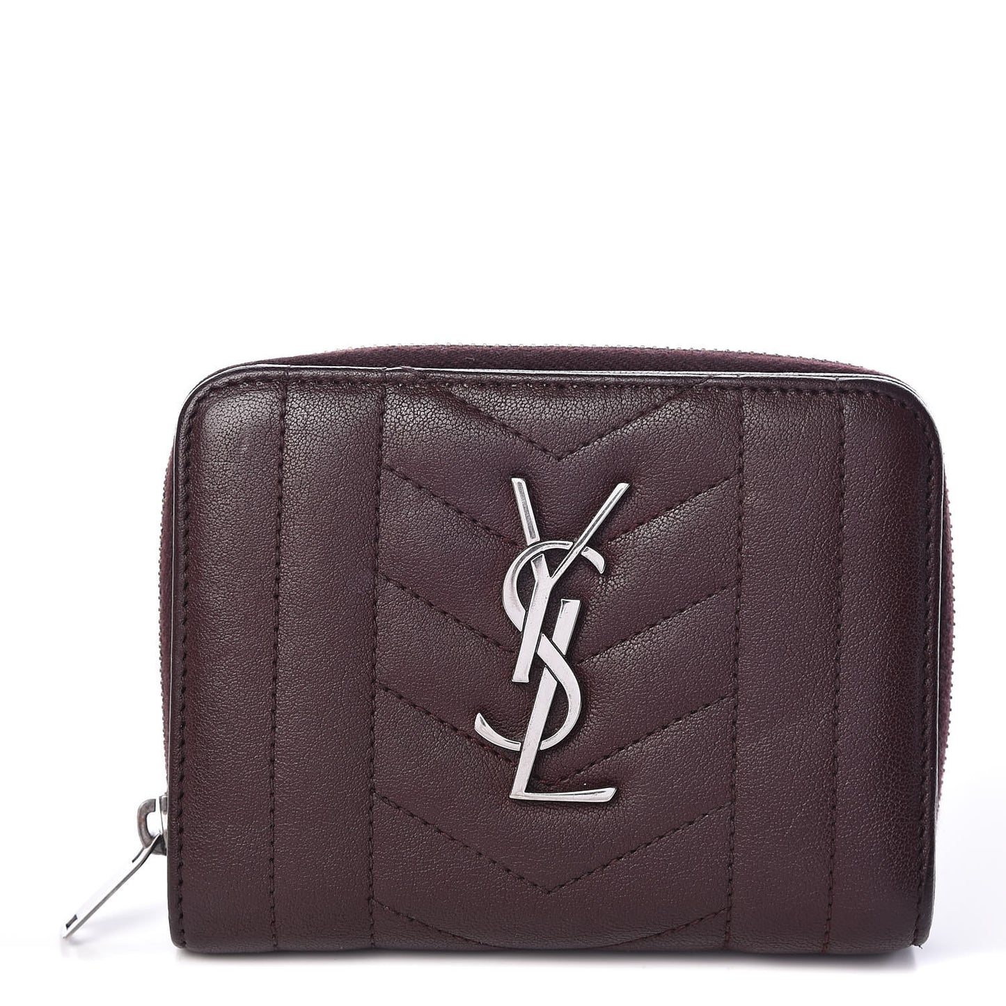 Lambskin Tri-Quilt Monogram Compact Wallet Bordeaux