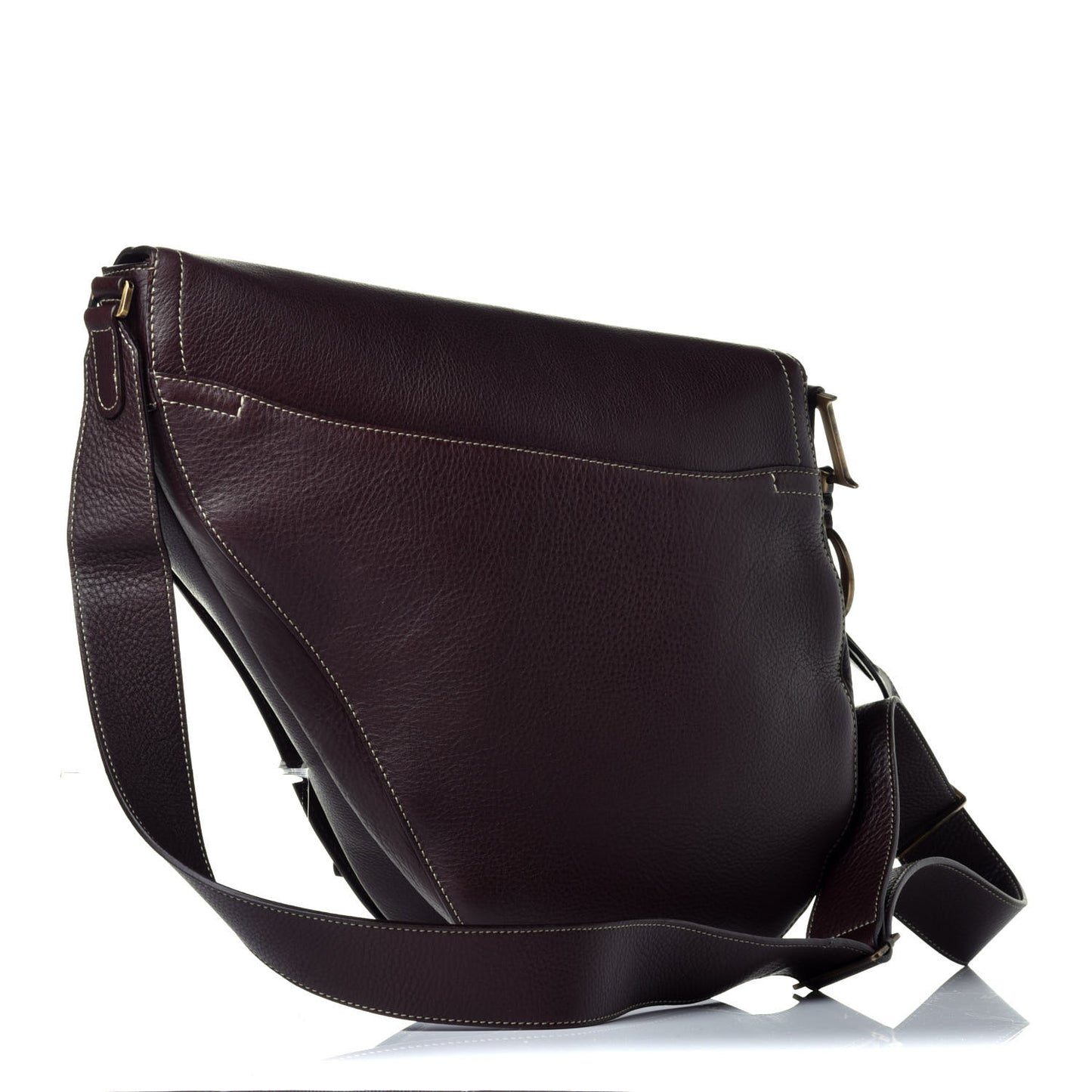 Calfskin Baudrier Saddle Bag Dark Brown
