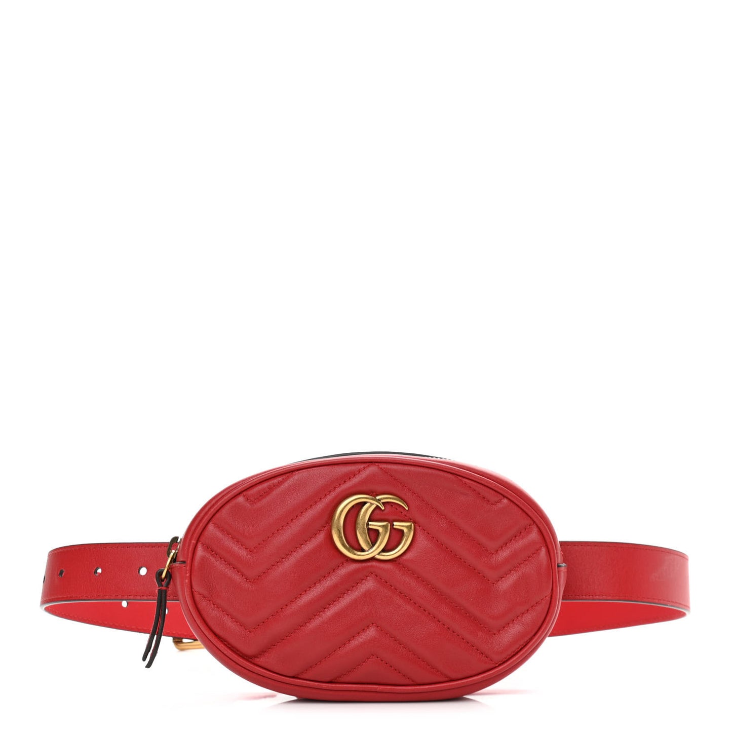 Calfskin Matelasse GG Marmont Belt Bag 75 30 Hibiscus Red