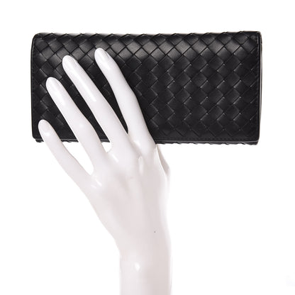 Bottega Veneta Nappa Intrecciato Flap Wallet Black 2 of 6