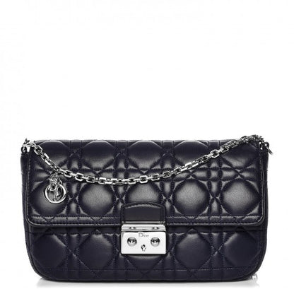 Christian Dior Lambskin Cannage Miss Dior Promenade Pouch Navy Blue 1 of 8