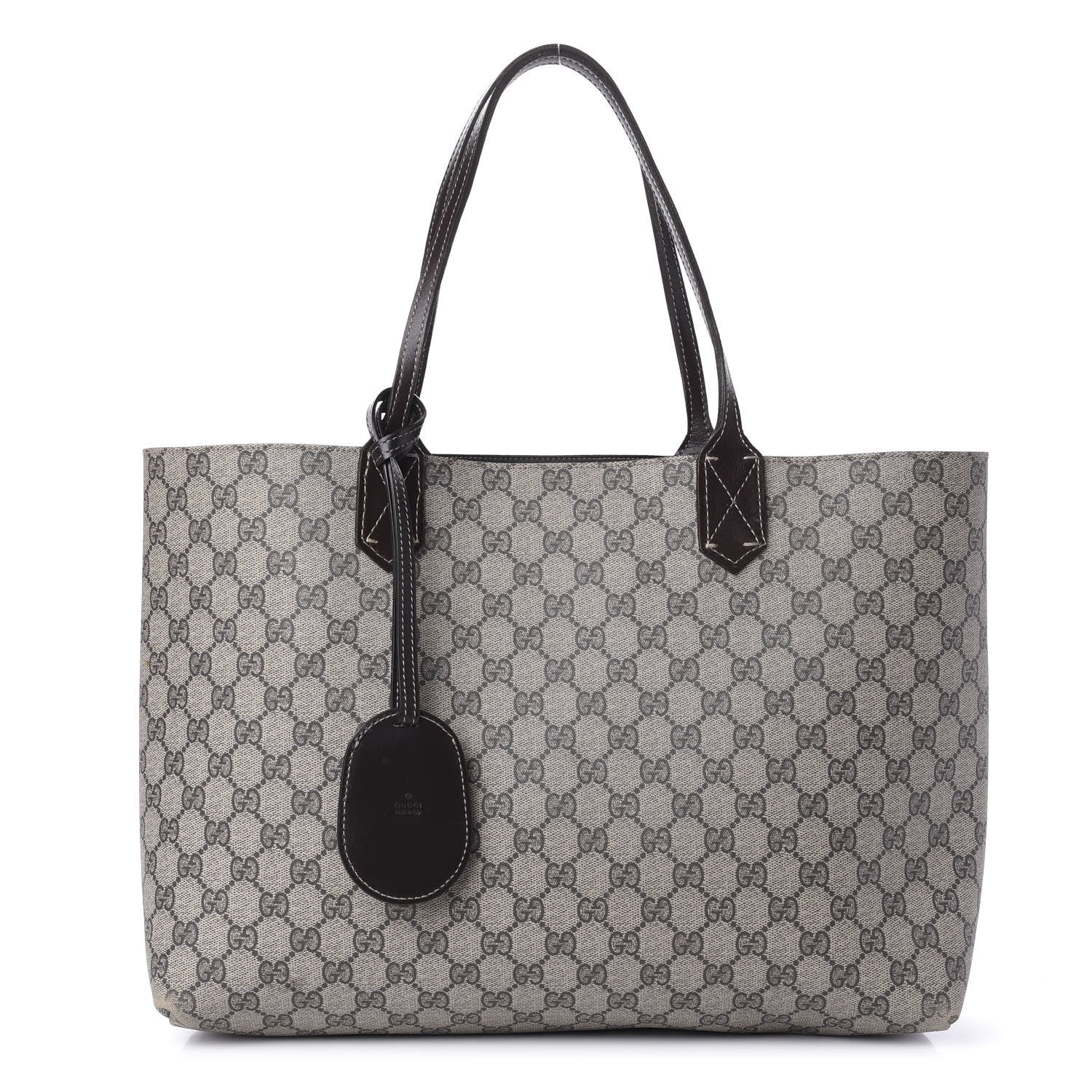 Gucci Calfskin GG Supreme Monogram Medium Reversible Tote Brown 1 of 17