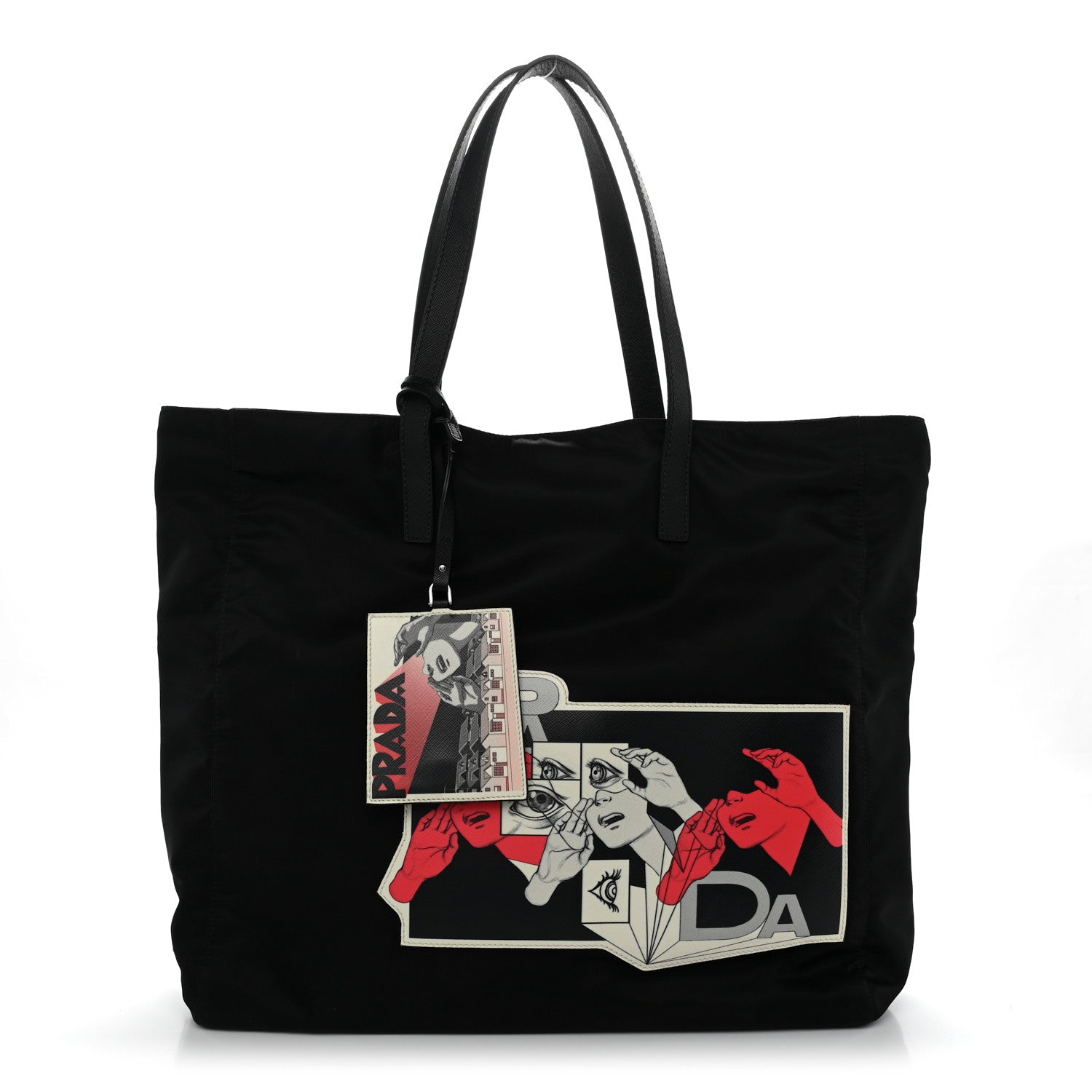 Prada X JAMES JEAN Tessuto Nylon Patch Shopping Tote Black 1 of 12