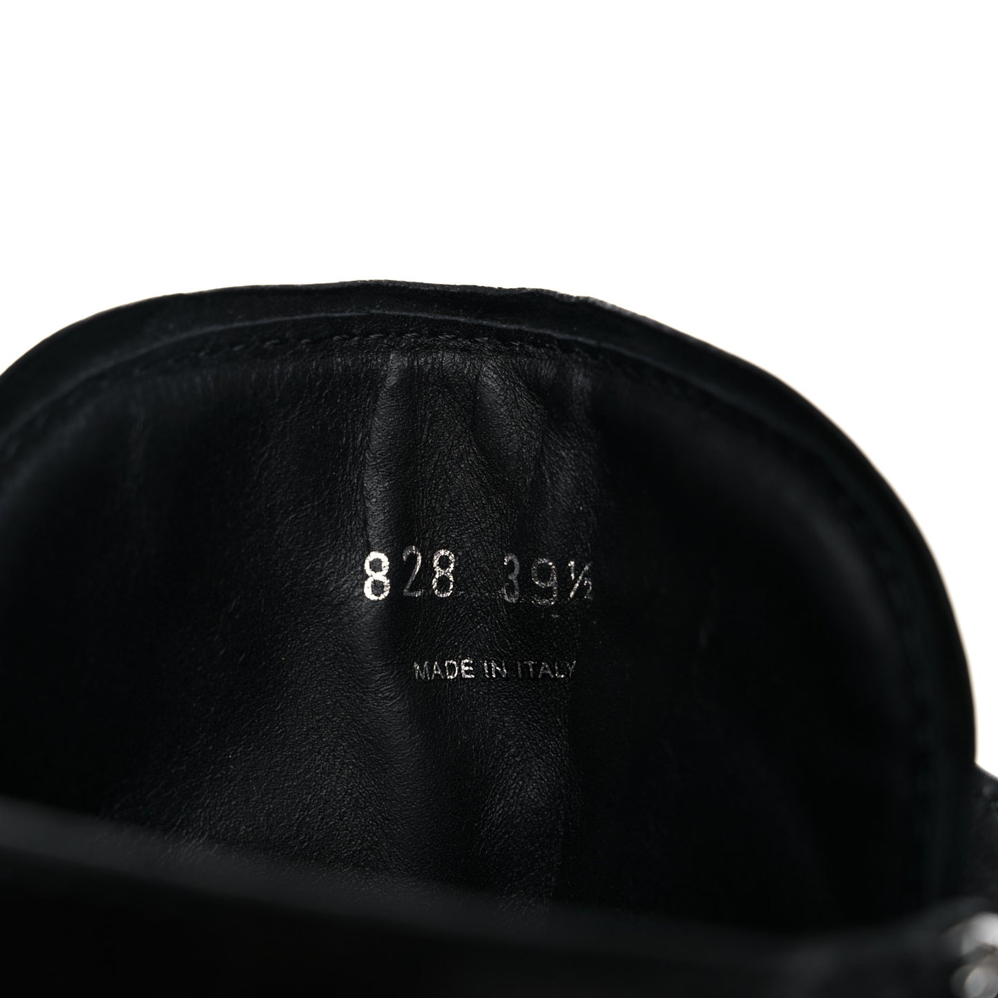 Vitello Lux Nylon Metal Triangle Logo Monolith Pouch Pocket 55mm Tall Combat Boots 39.5 Black