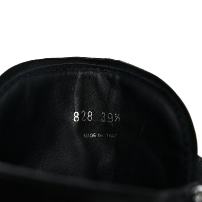Prada Vitello Lux Nylon Metal Triangle Logo Monolith Pouch Pocket 55mm Tall Combat Boots 39.5 Black 12 of 12