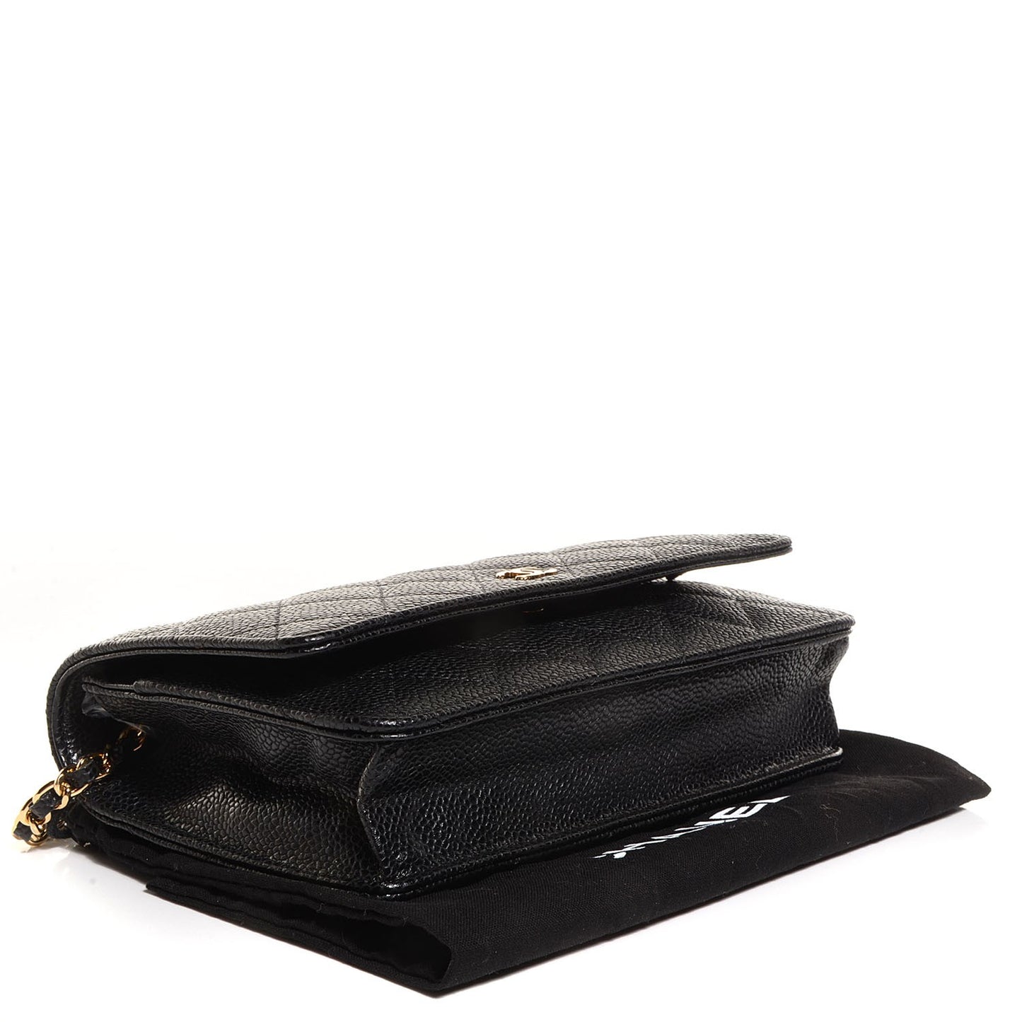 Caviar Quilted Wallet On Chain WOC Black