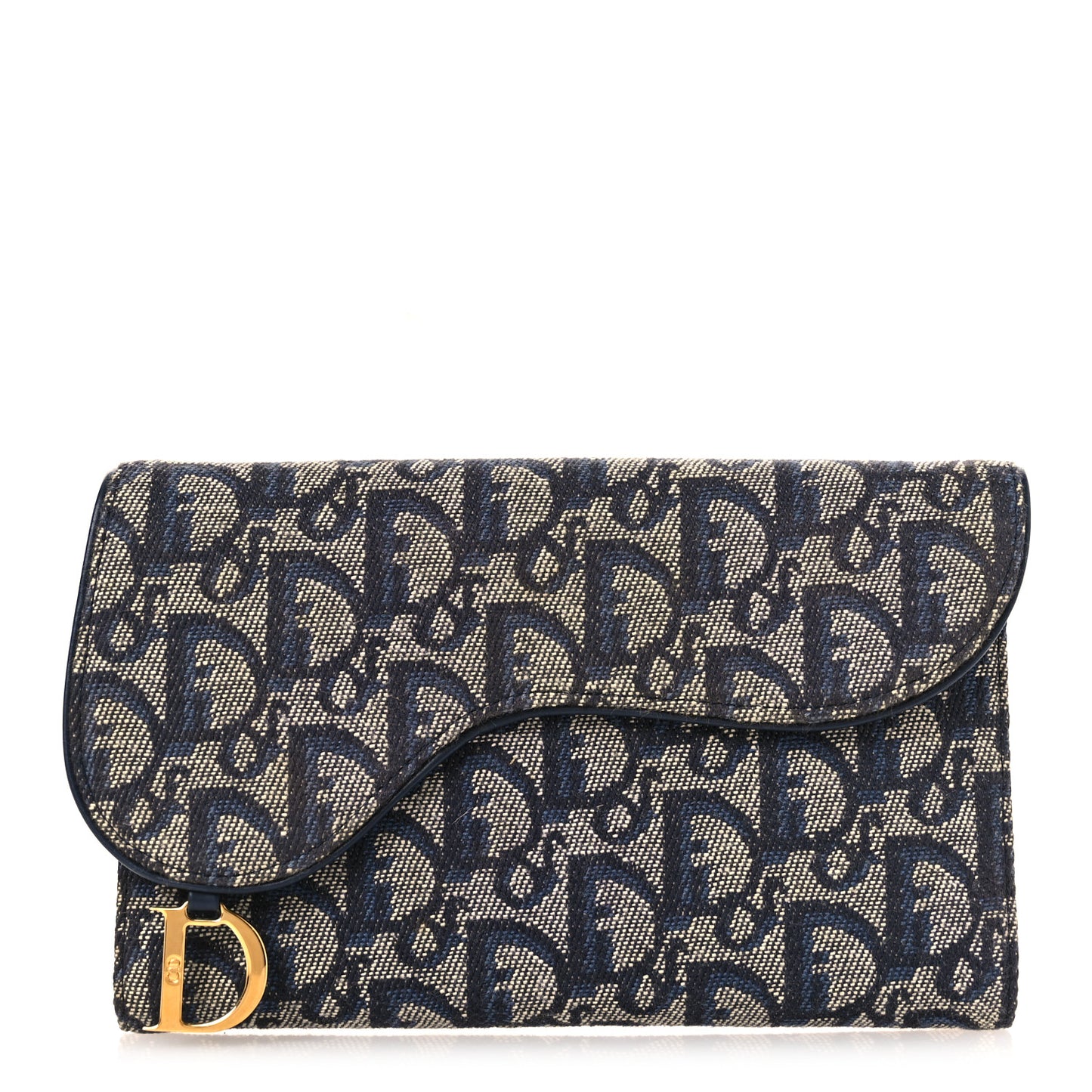 Monogram Saddle Large Zipped Wallet Blue